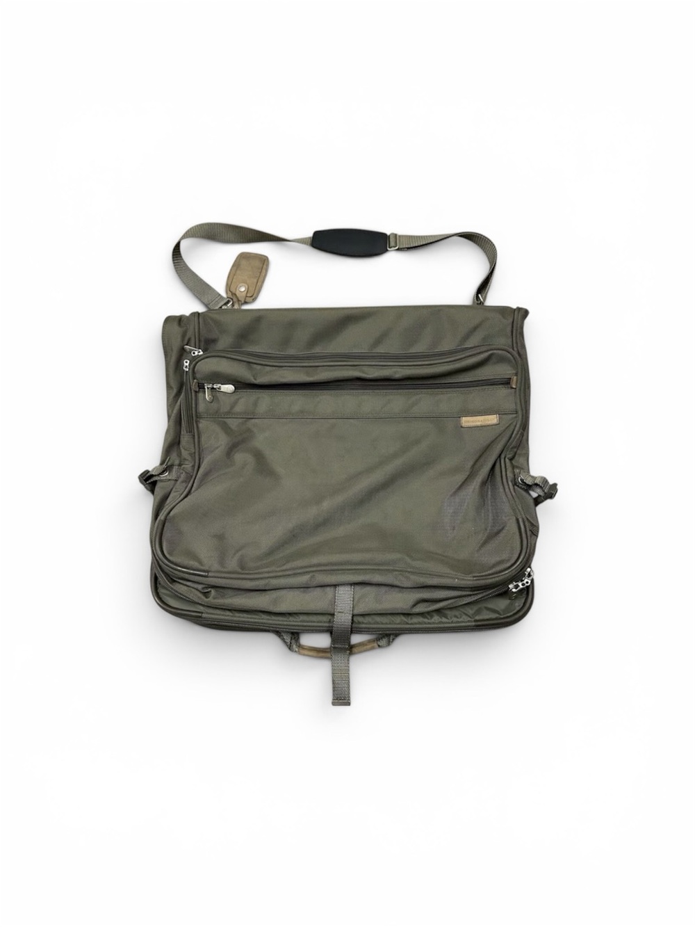 Briggs & Riley Olive Travel Garment Bag with Shoulder Strap